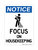 Focus On Housekeeping (Cleaning Symbol) Version 2, Notice Sign