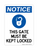 This Gate Must Be Kept Locked (Lock Symbol), Notice Sign