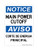 Main Power Cutoff, English/Spanish, OSHA Notice Sign (Part#: NOT1833)
