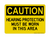 Hearing Protection Must Be Worn In This Area, Caution Sign