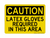 Latex Gloves Required In This Area, Caution Sign