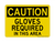Gloves Required In This Area, Caution Sign