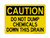 Do Not Dump Chemicals Down This Drain, OSHA Caution Sign (Part#: CAU1142)