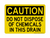 Do Not Dispose of Chemicals Down This Drain, Caution Sign