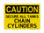 Secure All Tanks Chain Cylinders, OSHA Caution Sign (Part#: CAU1165)