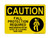 Fall Protection Required When Working Within 8 Feet Of A Leading Roof Edge (Harness Symbol), OSHA Caution Sign (Part#: CAU1232)