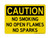 No Smoking No Open Flames No Sparks, OSHA Caution Sign (Part#: CAU1274)