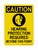 Hearing Protection Required Beyond This Point (PPE Symbol), Caution Sign