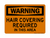 Hair Covering Required In This Area, Warning Sign