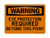 Eye Protection Required Beyond This Point, Warning Sign