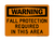 Fall Protection Required In This Area, Warning Sign