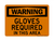 Gloves Required In This Area. Warning Sign