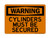 Cylinders Must Be Secured, OSHA Warning Sign (Part#: WAR1159)