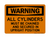 All Cylinders Must Be Chained And Secured In Upright Position, Warning Sign