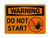 Do Not Start (Worker Stop Symbol), OSHA Warning Sign (Part#: WAR1197)