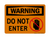 Do Not Enter (Stop Hand Symbol), Warning Sign