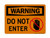 Do Not Enter (Stop Hand Symbol), OSHA Warning Sign (Part#: WAR1208)