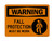 Fall Protection Must Be Worn (Harness Symbol), OSHA Warning Sign (Part#: WAR1223)