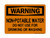 Non-Potable Water Not For Drinking Or Washing, OSHA Warning Sign (Part#: WAR1253)