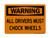 All Drivers Must Chock Wheels, OSHA Warning Sign (Part#: WAR1280)
