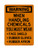 When Handling Chemicals You Must Wear Face Shield Rubber Gloves Rubber Apron, OSHA Warning Sign (Part#: WAR1334)