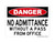 No Admittance Without A Pass From Office, OSHA Danger Sign (Part#: DAN1016)