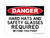 Hard Hats And Safety Glasses Required Beyond The Point, OSHA Danger Sign (Part#: DAN1068)