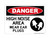 High Noise Area Wear Ear Plug (PPE Symbol), OSHA Danger Sign (Part#: DAN1077)