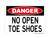 No Open Toe Shoes, OSHA Danger Sign (Part#: DAN1085)