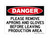 Please Remove Aprons And Gloves Before Leaving Production Area, OSHA Danger Sign (Part#: DAN1094)