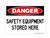 Safety Equipment Stored Here, OSHA Danger Sign (Part#: DAN1101)