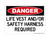 Life Vest And/Or Safety Harness Required, OSHA Danger Sign (Part#: DAN1113)