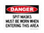 Spit Masks Must Be Worn When Entering This Area, OSHA Danger Sign (Part#: DAN1117)