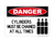 Cylinders Must Be Chained At All Times (Tanks Symbol), Danger Sign