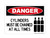 Cylinders Must Be Chained At All Times (Tanks Symbol), OSHA Danger Sign (Part#: DAN1163)