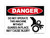 Do Not Operate This Machine Without Guards In Place May Cause Injury (Crush Hand Symbol), OSHA Danger Sign (Part#: DAN1184)
