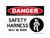 Safety Harness Must Be Worn (Harness Symbol), OSHA Danger Sign (Part#: DAN1216)
