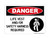 Life Vest And/Or Safety Harness Required (Harness Symbol), OSHA Danger Sign (Part#: DAN1219)