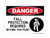 Fall Protection Required Beyond This Point (Harness Symbol), OSHA Danger Sign (Part#: DAN1221)