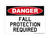 Roof Access Fall Protection Required Beyond This Point (Harness Symbol), OSHA Danger Sign, OSHA Danger Sign (Part#: DAN1233)