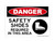 Safety Shoes Required In This Area (PPE Symbol 2), OSHA Danger Sign (Part#: DAN1243)