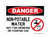 Non-Potable Water Not For Drinking Or Cooking Use (No Water Symbol), OSHA Danger Sign (Part#: DAN1264)