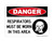 Respirators Must Be Worn In This Area (PPE Symbol), OSHA Danger Sign (Part#: DAN1323)