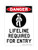 Lifeline Required For Entry (PPE Symbol), OSHA Danger Sign (Part#: DAN1329)