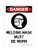 Welding Mask Must Be Worn (PPE Symbol), OSHA Danger Sign (Part#: DAN1336)