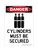 Cylinders Must Be Secured Vertical (Tanks Symbol), OSHA Danger Sign