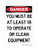 You Must Be At Least 18 To Operate Or Clean Equipment, OSHA Danger Sign