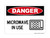 Microwave In Use (Microwave Symbol), OSHA Danger Sign