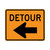 Detour Left Arrow,  Temporary Traffic Control Sign