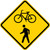 Bicycle & Pedestrian, Warning Sign